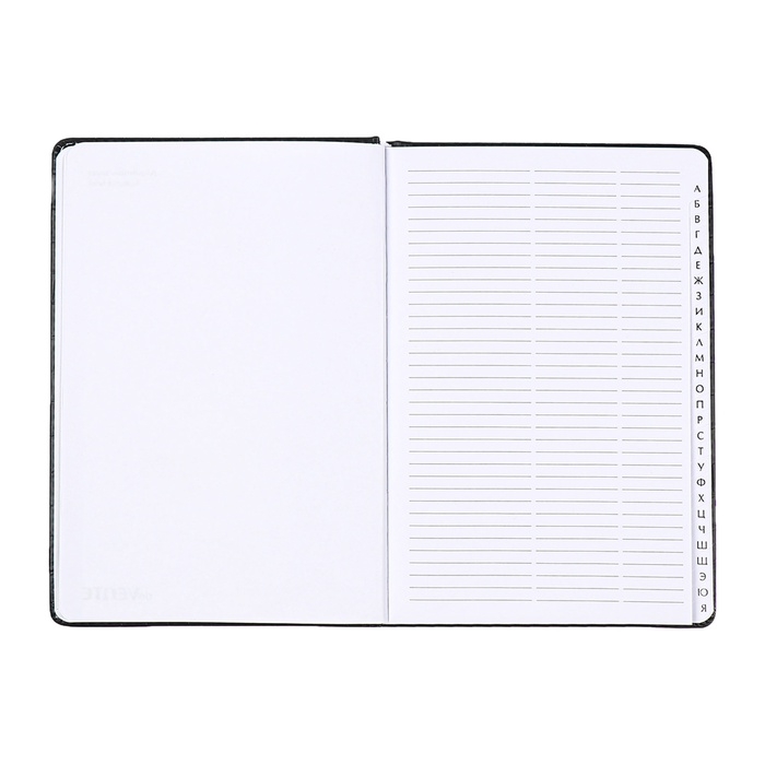 Телефонная книга А5, 64 листа deVENTE. Wild, твердая обложка из искусственной кожи с поролоном, кремовый блок 70 г/м2, чёрный Телефонная книга А5, 64 листа deVENTE. Wild, твердая обложка из искусственной кожи с поролоном, кремовый блок 70 г/м2, чёрный