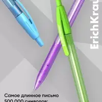 Ручка шариковая автоматическая ErichKrause R=301 Spring Matic, узел 0.7 мм, синяя, МИКС
