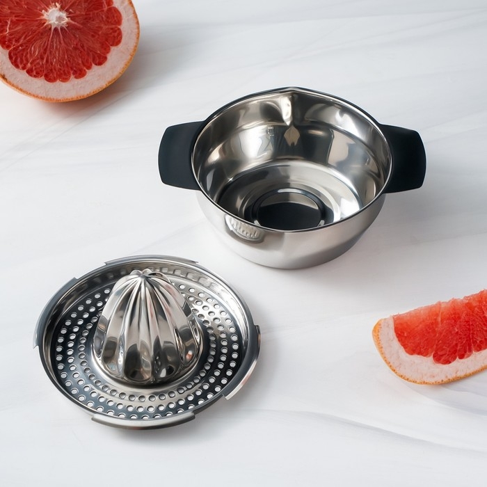 Соковыжималка из нержавеющей стали для цитрусовых, 13×10,5 см Соковыжималка из нержавеющей стали для цитрусовых, 13×10,5 см