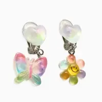 Серьги-клипсы детские Выбражулька «Бабочка», сияющие, цветные
