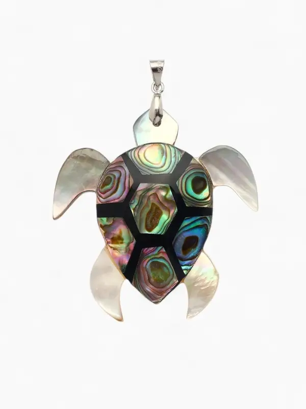 Подвеска &laquo;Галиотис&raquo;, черепаха, цветная в серебре