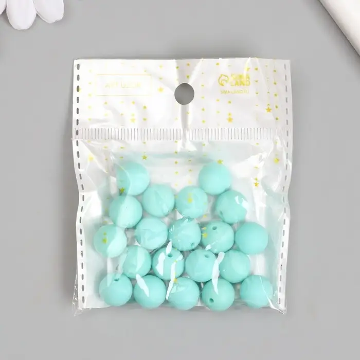 Бусины для творчества пластик Бусины для творчества пластик "Аквамарин" матовые d=1,2 см набор 20 гр