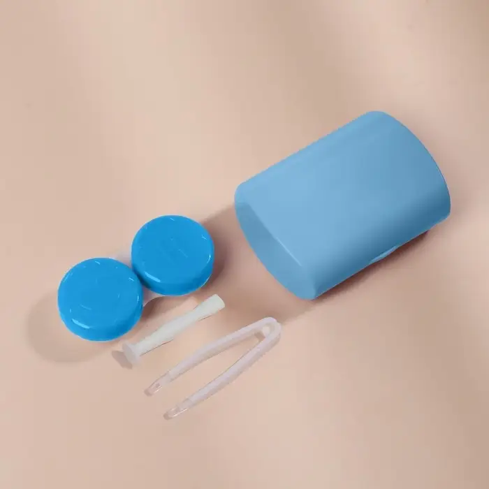 Набор для контактных линз, в футляре с зеркалом, 4 предмета, цвет МИКС Набор для контактных линз, в футляре с зеркалом, 4 предмета, цвет МИКС