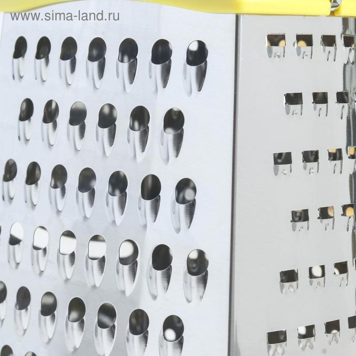 Тёрка четырёхгранная «Релайн», 14×12×23 см, прорезиненное дно, цвет МИКС Тёрка четырёхгранная «Релайн», 14×12×23 см, прорезиненное дно, цвет МИКС