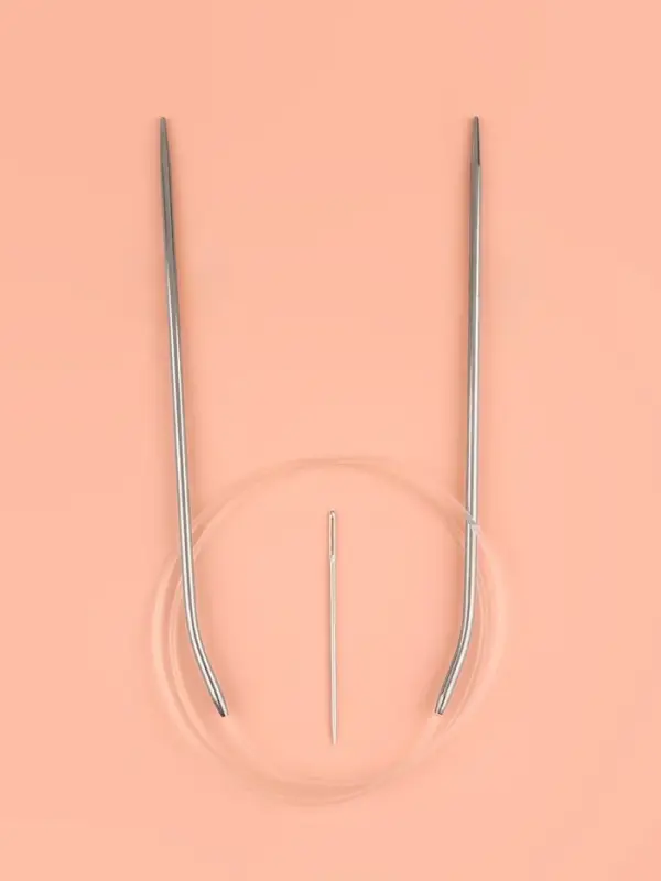 Спицы круговые, для вязания, с пластиковой леской, d=2.5 мм, 14/80 см, с иглой Спицы круговые, для вязания, с пластиковой леской, d=2.5 мм, 14/80 см, с иглой