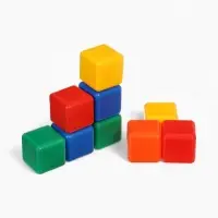 Кубики детские, пластиковые, цветные, 9 штук, 4&times;4 см