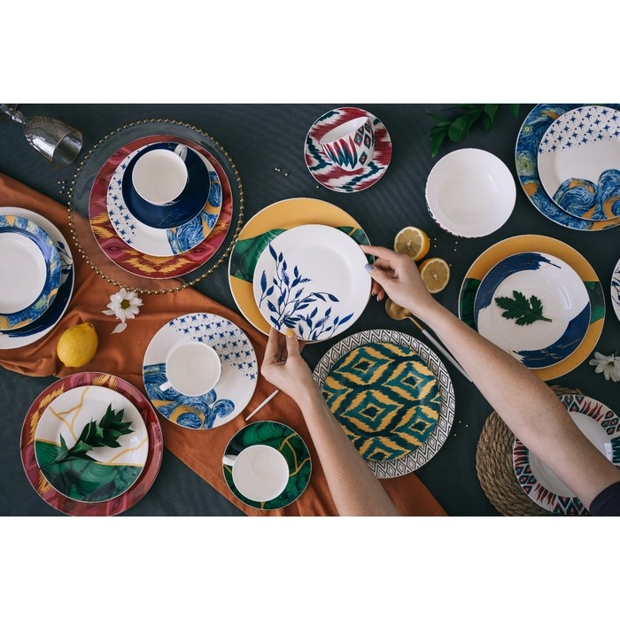 Тарелка фарфоровая глубокая Доляна «Малахитовая шкатулка», 340 мл, d=20 см Тарелка фарфоровая глубокая Доляна «Малахитовая шкатулка», 340 мл, d=20 см