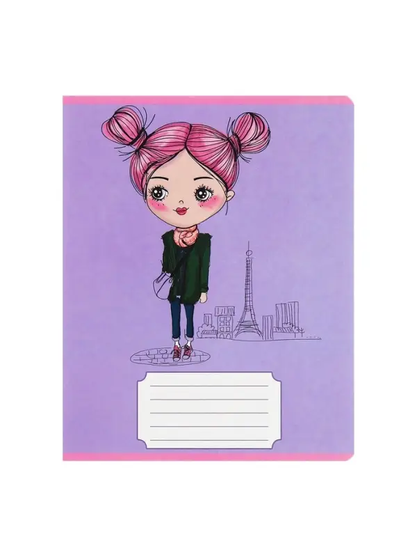 Комплект тетрадей из 10 штук, 24 листа в линию Calligrata &laquo;Fashion&raquo;, обложка мелованный картон, ВД-лак, блок №2, белизна 75% (серые листы), 5 видов по 2 штуки