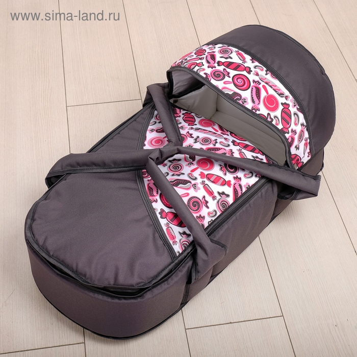 Коляска-трансформер «Гном», пластиковые колёса, оттенки розового, рисунок МИКС Коляска-трансформер «Гном», пластиковые колёса, оттенки розового, рисунок МИКС