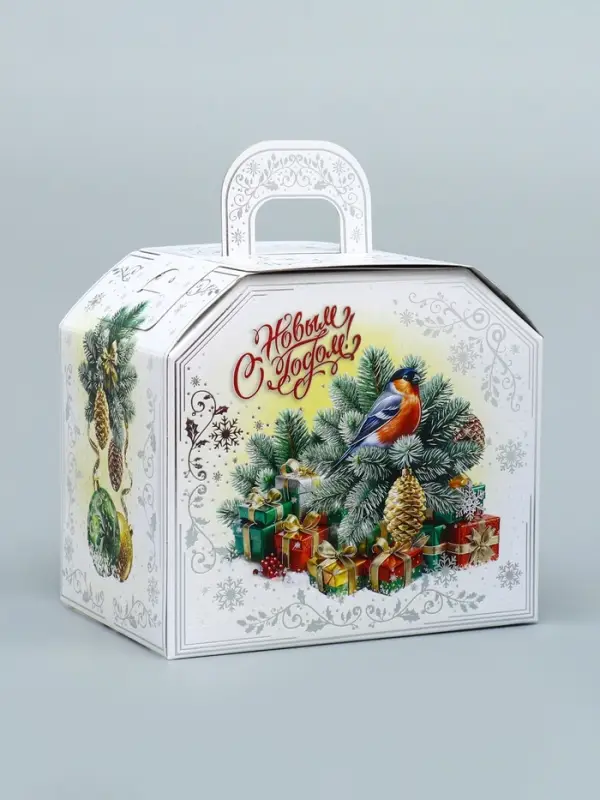 Коробка подарочная новогодняя «Ларец белый» 17×12×13 см Коробка подарочная новогодняя «Ларец белый» 17×12×13 см