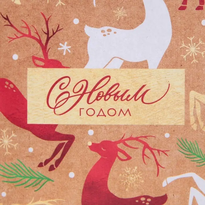Пакет подарочный новогодний крафтовый «С Новым годом», S 12×15×5.5 см Пакет подарочный новогодний крафтовый «С Новым годом», S 12×15×5.5 см