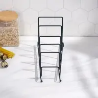 Подставка для крышек на 5 предметов Доляна, 28.5&times;12.5&times;16.5 см, чёрная