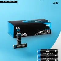 Батарейка алкалиновая (щелочная) Luazon, AA, LR6, спайка, 4 штуки