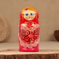Матрёшка дерево «Надя», красно-розовое платье, 5-кукольная, 19 см Матрёшка дерево «Надя», красно-розовое платье, 5-кукольная, 19 см
