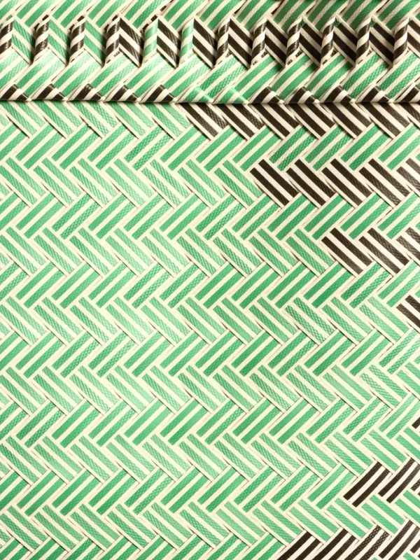 Сумка плетёная, 30×15×35 см, пластик, чёрно-бирюзовая