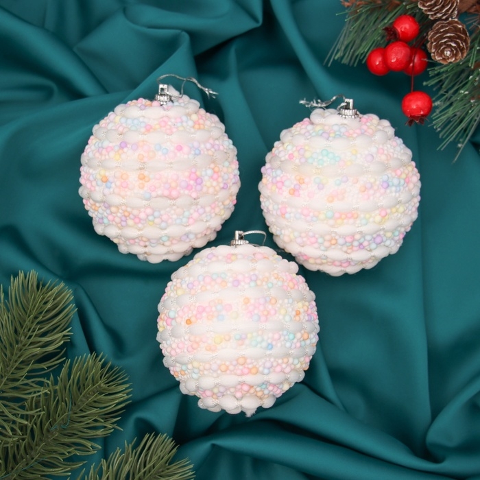 Набор шаров пластик d-8 см, 3 шт Набор шаров пластик d-8 см, 3 шт "Маттео"