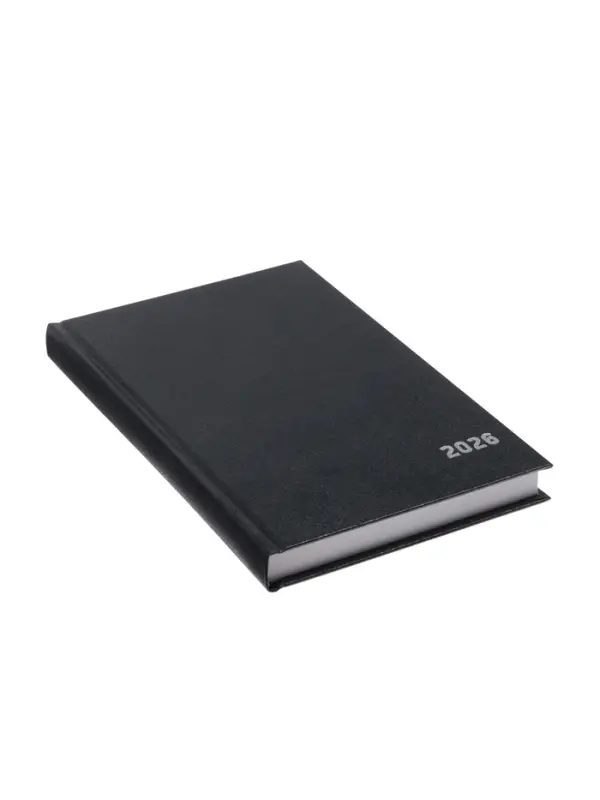 Ежедневник датир 2026г А5 168л б/вин, Черный Ежедневник датир 2026г А5 168л б/вин, Черный