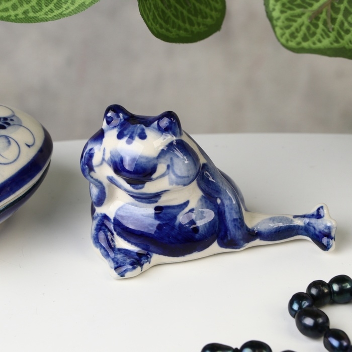 Сувенир жабка, гжель, 5.5 х 8 см Сувенир жабка, гжель, 5.5 х 8 см