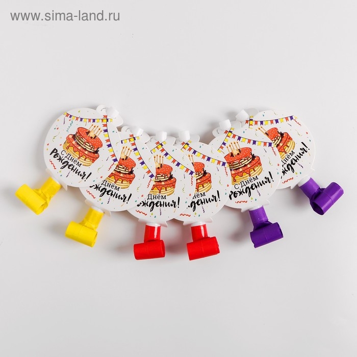 Язычки-гудки «Празднечный торт», набор 6 шт.