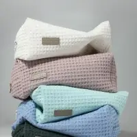 Косметичка женская на молнии TEXTURA, объёмная, большая, мягкая, бирюзовая