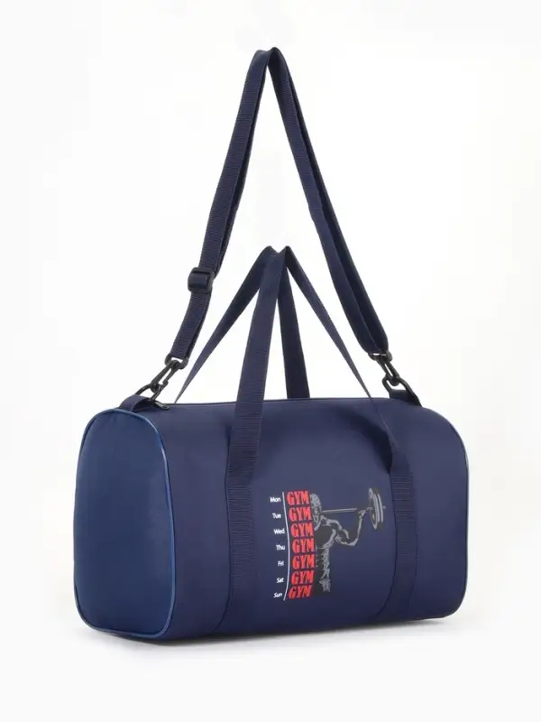 Сумка спортивная на молнии TEXTURA, с подкладкой, длинный ремень, маленький размер, синяя