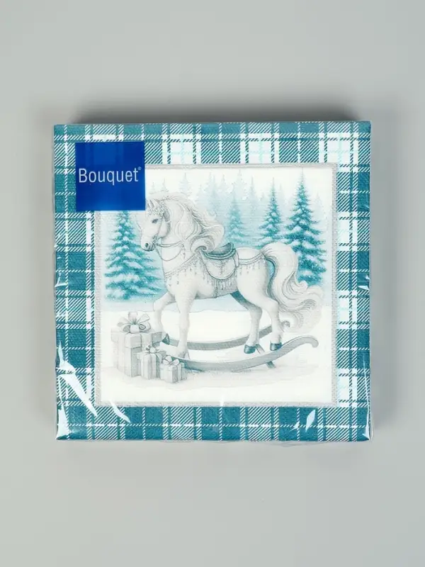 Салфетки бумажные трёхслойные «Скатерть с лошадью на зеленом», 33х33, 20 шт Салфетки бумажные трёхслойные «Скатерть с лошадью на зеленом», 33х33, 20 шт