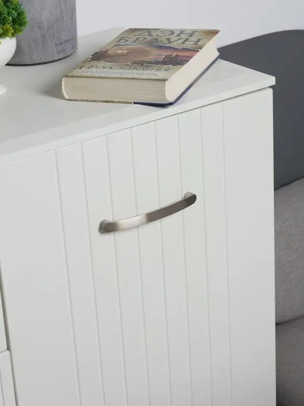 Ручка-скоба мебельная ТУНДРА РС133, м/о 128 мм, цвет матовый никель