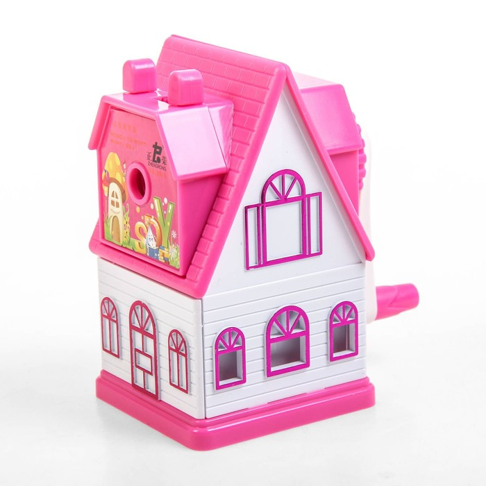 Точилка механическая с контейнером Точилка механическая с контейнером "Домик", МИКС