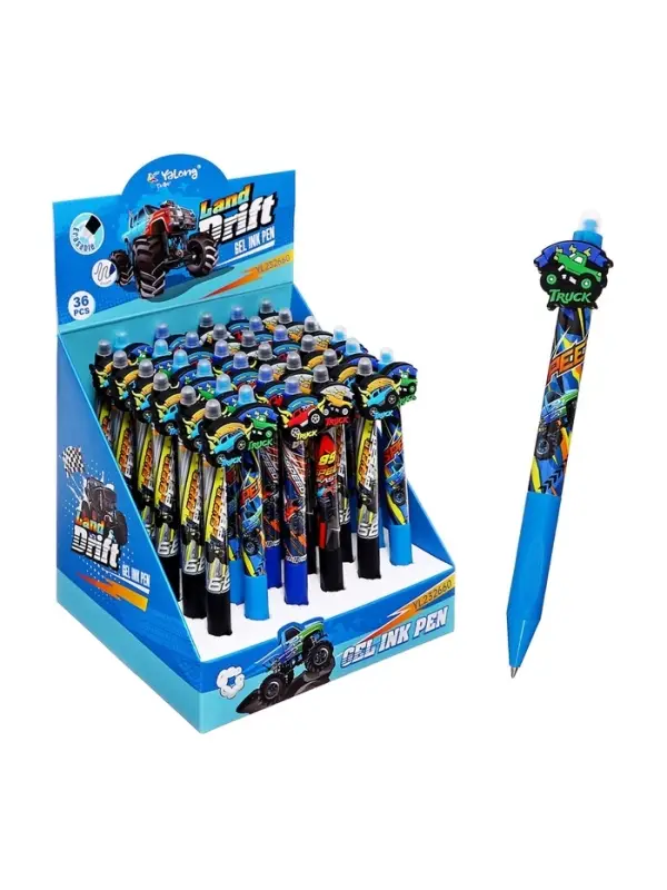 Стираемая ручка Yalong &laquo;Машина&raquo;, гелевая, автоматическая, синий стержень, узел 0.5 мм, МИКС