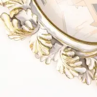 Фоторамка полистоун 10х15 см "Дубовые листья" белая с золотом 18х2х23 см