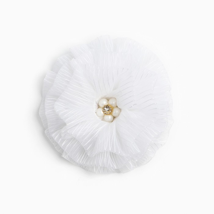 Выпускной. Бант для волос на резинке, белый, 11 см, Минни Маус