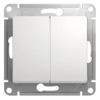 GLOSSA Переключатель двухклавишный в рамку белый схема 6