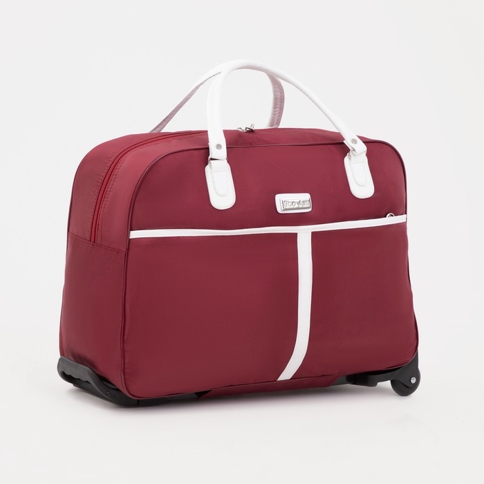 Сумка дорожная 20 Сумка дорожная 20" на колёсах, отдел на молнии, наружный карман, цвет бордовый