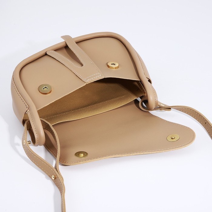 Сумка женская из искусственной кожи, 20×16×8.5 см, бежевая