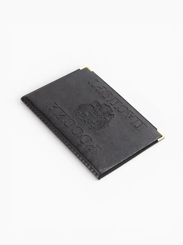 Обложка для паспорта, пвх, 9.5&times;0.5&times;13.5 см, чёрный, МИКС