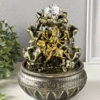 Фонтан настольный от сети, подсветка "Богиня Дурга" 16х16х22 см