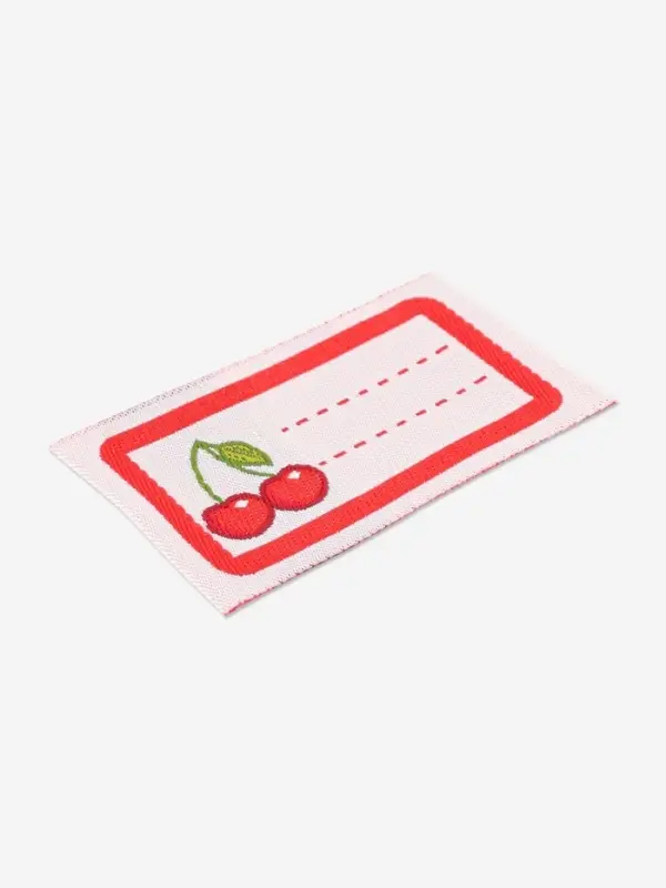 Нашивка именная &laquo;Вишенки&raquo;, 5.5&times;3.2 см, 10 шт., красная