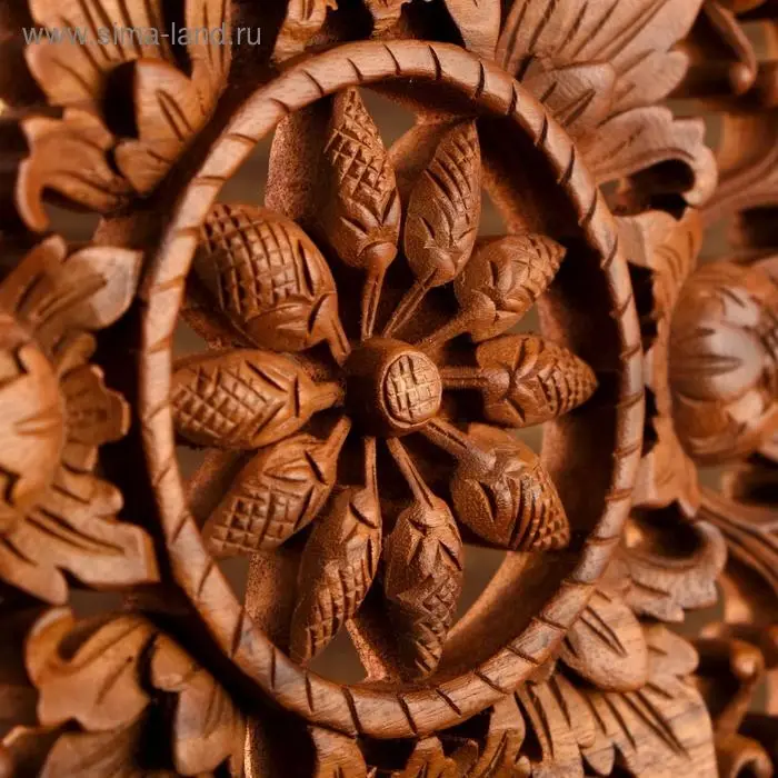 Панно резное дерево  Панно резное дерево "Раджа" 40х40х2 см