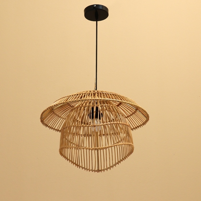 Светильник потолочный из ротанга Светильник потолочный из ротанга "Откровение" 1х120Вт, Е27, 40х40х25 см