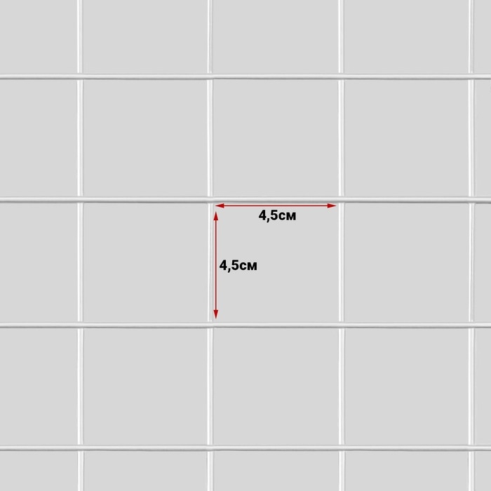 Сетка торговая 40×150 см, окантовка 6 мм, пруток - 4 мм, цвет белый (порошковое покрытие)