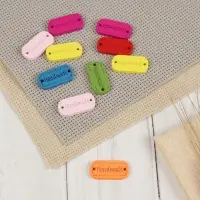 Набор нашивок из дерева Hand made, 2.4×1.2 см, 10 шт., МИКС
