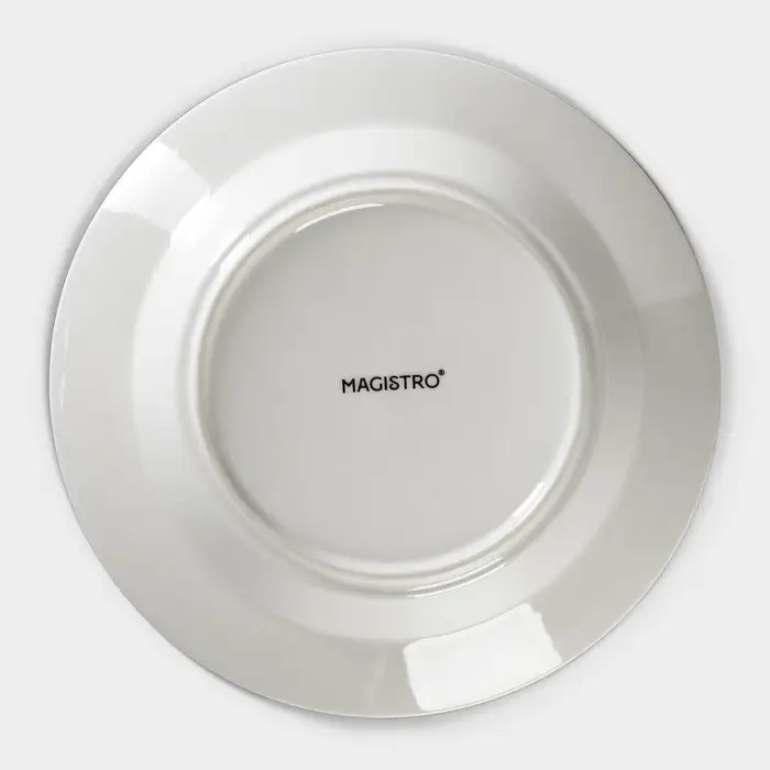 Тарелка глубокая Magistro &laquo;Морской бриз&raquo;, 400 мл, d=20 см, фарфор, белая