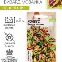 Семена цветов Колеус &laquo;Визард&raquo;, мозаика, &laquo;Семена Алтая&raquo;, цветной пакет, 5 шт.