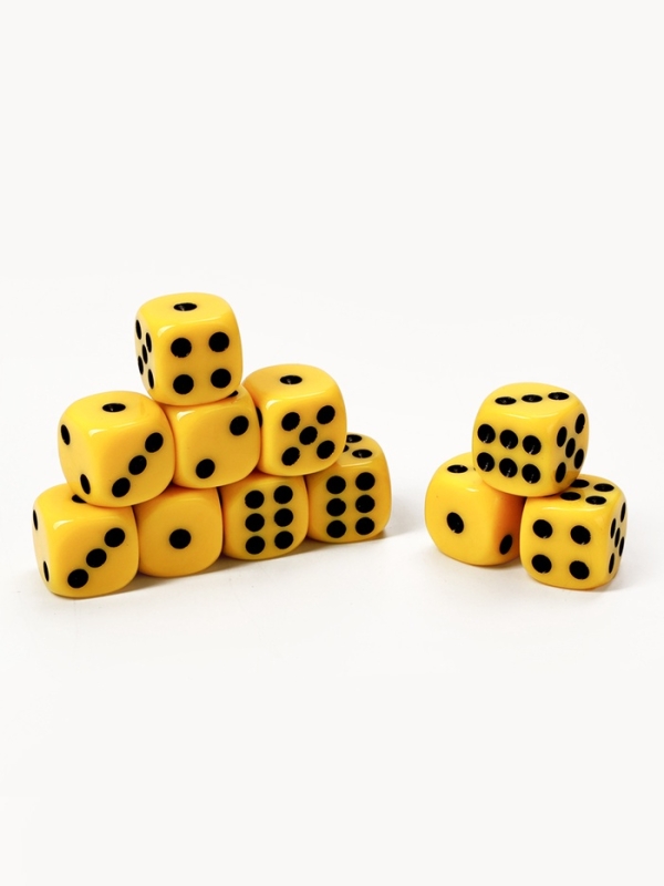 Кости игральные, 1.4 х 1.4 см, набор 50 шт, желтые Кости игральные, 1.4 х 1.4 см, набор 50 шт, желтые