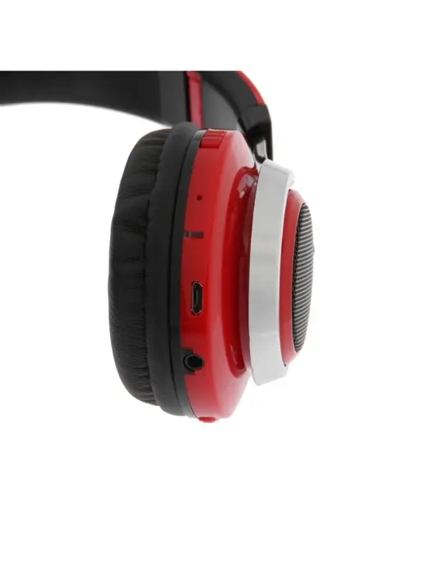 Наушники беспроводные, накладные, Luazon RX-1, Bluetooth 4.2, с микрофоном, с подсветкой LED, microSD, FM, 250 мАч, красные