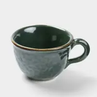 Чашка с блюдцем &laquo;Флора 1&raquo;, 13&times;13&times;8 см, керамика, зелёная