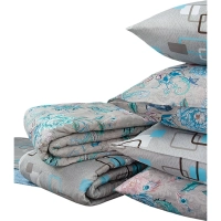 Набор спальный Летний 1,5сп (одеяло, 2 нав.-70х70, простынь- ПЭ 100%), микс