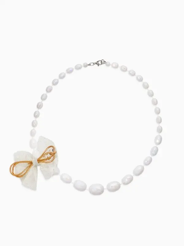 Бусы детские Выбражулька «Бант», граненые бусины, 40 см, цвет белый Бусы детские Выбражулька «Бант», граненые бусины, 40 см, цвет белый