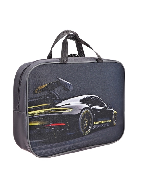 Папка с ручками текстильная А4, 350×270×80 мм, Stavia «Машина с желтой полосой»