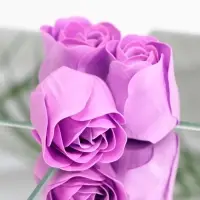 Мыльные розы, фиолетовые, набор 3 шт., в коробке
